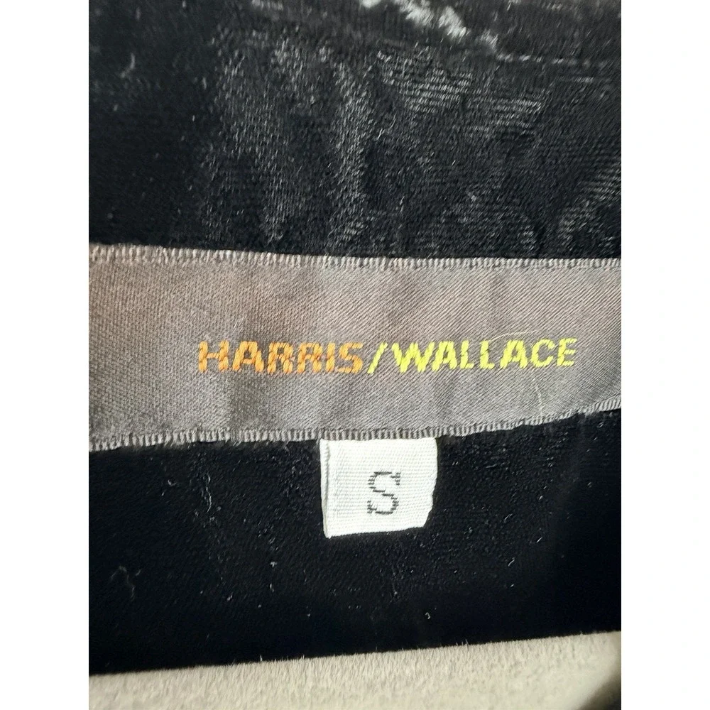 Harris Wallace Velvet Vest Sleeveless Black Button Front Sz‎ S Whimsigoth Vtg